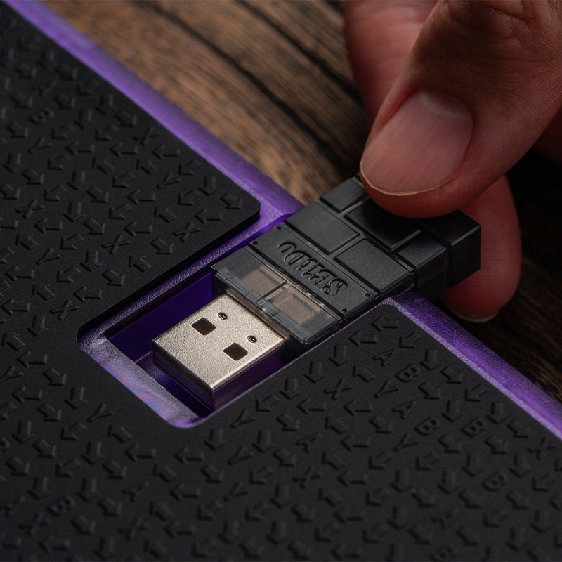 8BitDo Arcade Controller - Transparent Purple Signature Edition for Smooth Gameplay