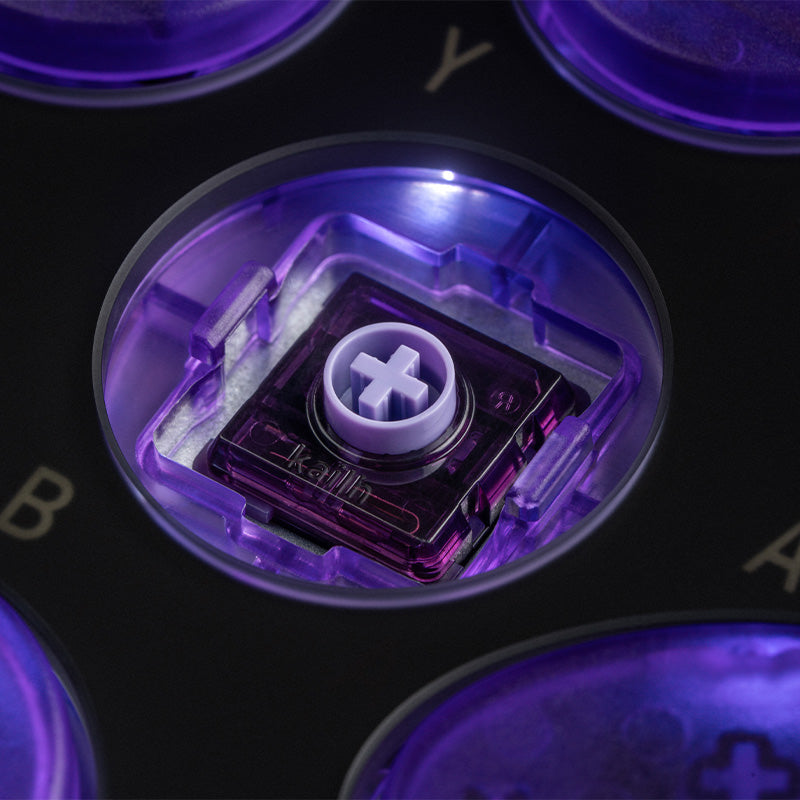8BitDo Arcade Controller - Transparent Purple Signature Edition for Smooth Gameplay